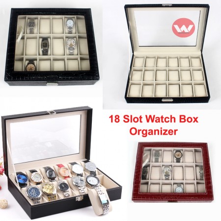 18 Slot Leather Watch Box