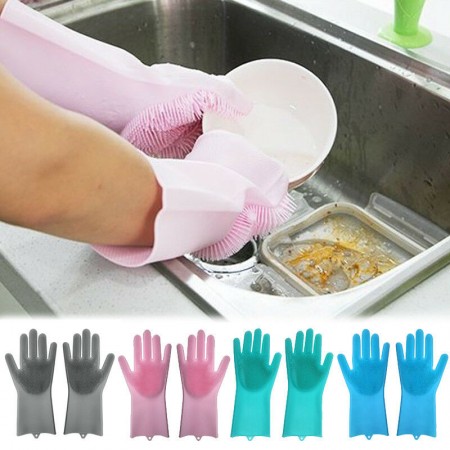 শীতকালীন সিলিকন ডিস ওয়াসিং গ্লোভস এক জোড়া silicone gloves