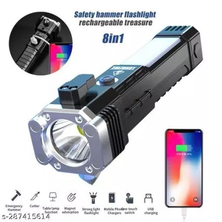 3 pcs Super Bright Rechargeable Hammer LED Handheld Flashlight