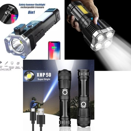 3 pcs Light Combo Zoom Light & Hammer LED & Anti-Explosion Flashlight LS03
